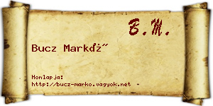 Bucz Markó névjegykártya